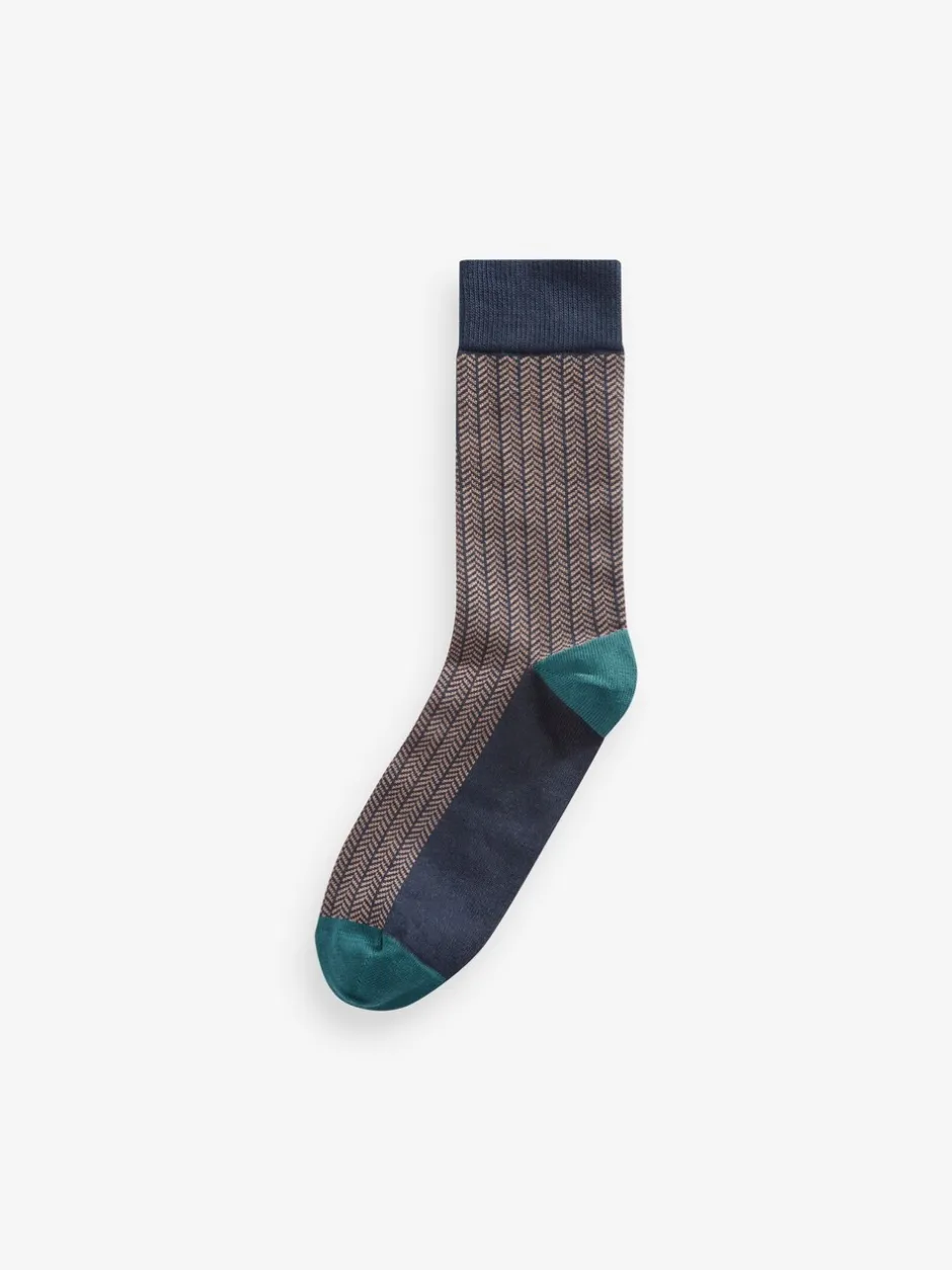 Sokken|Sokken*Next Neutraal/marineblauw - 5 Paar modieuze sokken met patroon