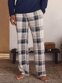 Loungewear|Pyjama's*Next Neutraal/marineblauw - Geruite pyjamaset met korte jersey mouwen 2 stuks