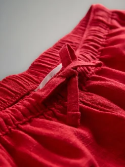 Shorts*The Set Neutraal/rood - - Pull-on short met linnen