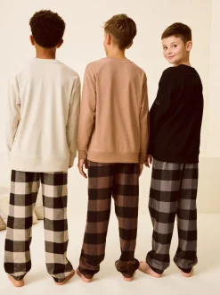 Pyjama's|Nachtkleding En Pyjama's|Next - Verpakking van 3 geweven geruite pyjama's (3-16 jr) Neutraal/zwart