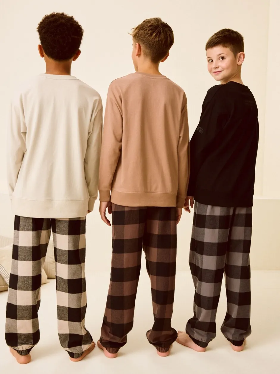 Pyjama's|Nachtkleding En Pyjama's|Next - Verpakking van 3 geweven geruite pyjama's (3-16 jr) Neutraal/zwart