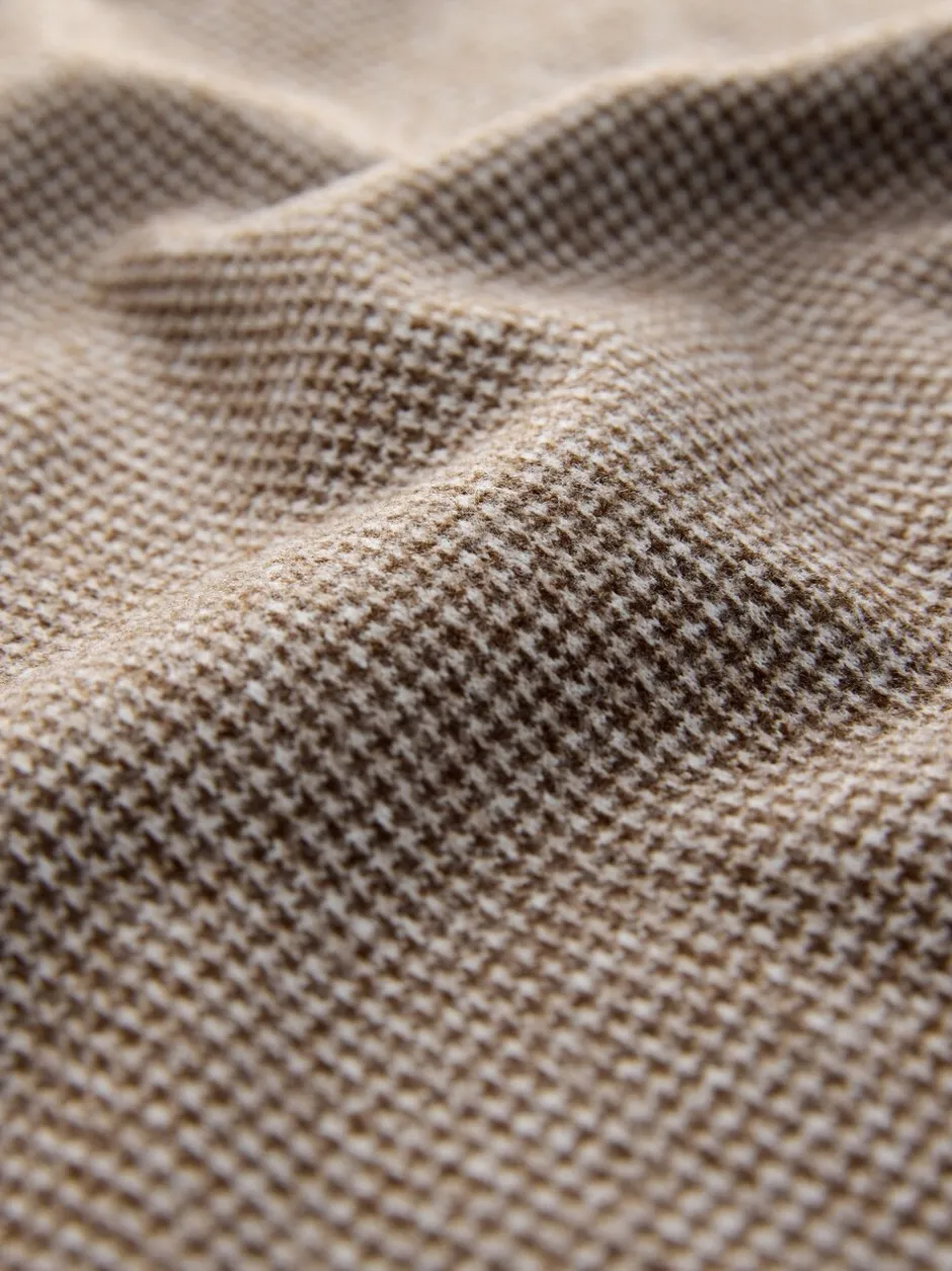 Gebreide Kleding*Next - Long Sleeve Quarter Zip Jumper Neutral Brown Dogtooth