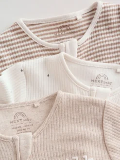 Multipacks|Babypakjes En Babypyjama's|Next Neutral Milkclub - Verpakking van 3 babypyjama's met tweewegrits (0-2jr)