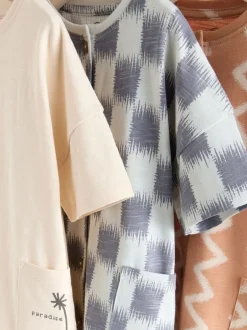 Rompertjes En Tuinbroeken|Babypakjes En Babypyjama's*Next Neutral Sunbaked Printed Button Through - Verpakking van 3 jersey babyrompertjes