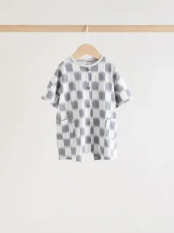 Rompertjes En Tuinbroeken|Babypakjes En Babypyjama's*Next Neutral Sunbaked Printed Button Through - Verpakking van 3 jersey babyrompertjes