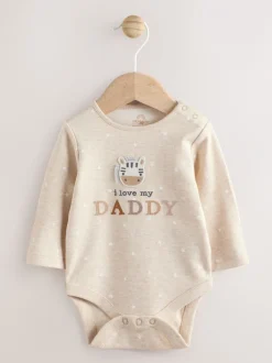 Rompertjes En Hemdjes|Rompertjes En Hemdjes*Next - Set van 1 babyrompertjes Neutral Zebra I Love My Daddy