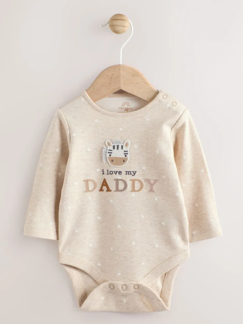 Rompertjes En Hemdjes|Rompertjes En Hemdjes*Next - Set van 1 babyrompertjes Neutral Zebra I Love My Daddy