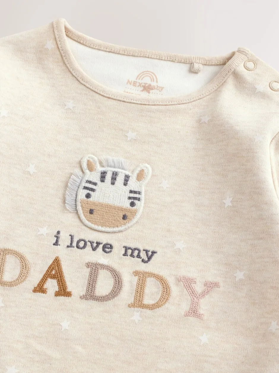 Rompertjes En Hemdjes|Rompertjes En Hemdjes*Next - Set van 1 babyrompertjes Neutral Zebra I Love My Daddy