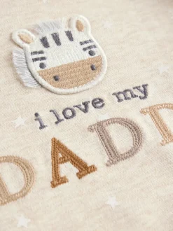 Rompertjes En Hemdjes|Rompertjes En Hemdjes*Next - Set van 1 babyrompertjes Neutral Zebra I Love My Daddy