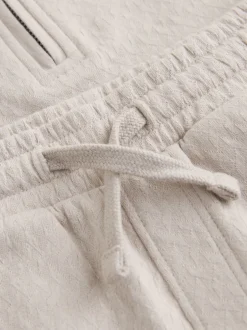Shorts|Next Neutral Zip Neck - Set van poloshirt met korte mouwen en short (3mnd-7jr)