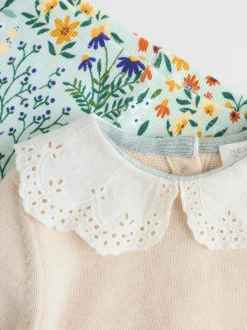 Sets En Combisets|Truien En Breisels*Next Neutrale Eend/Saliegroen met fijne print - 2 -delige babyset met gebreide trui en legging (0mnd-3jr)