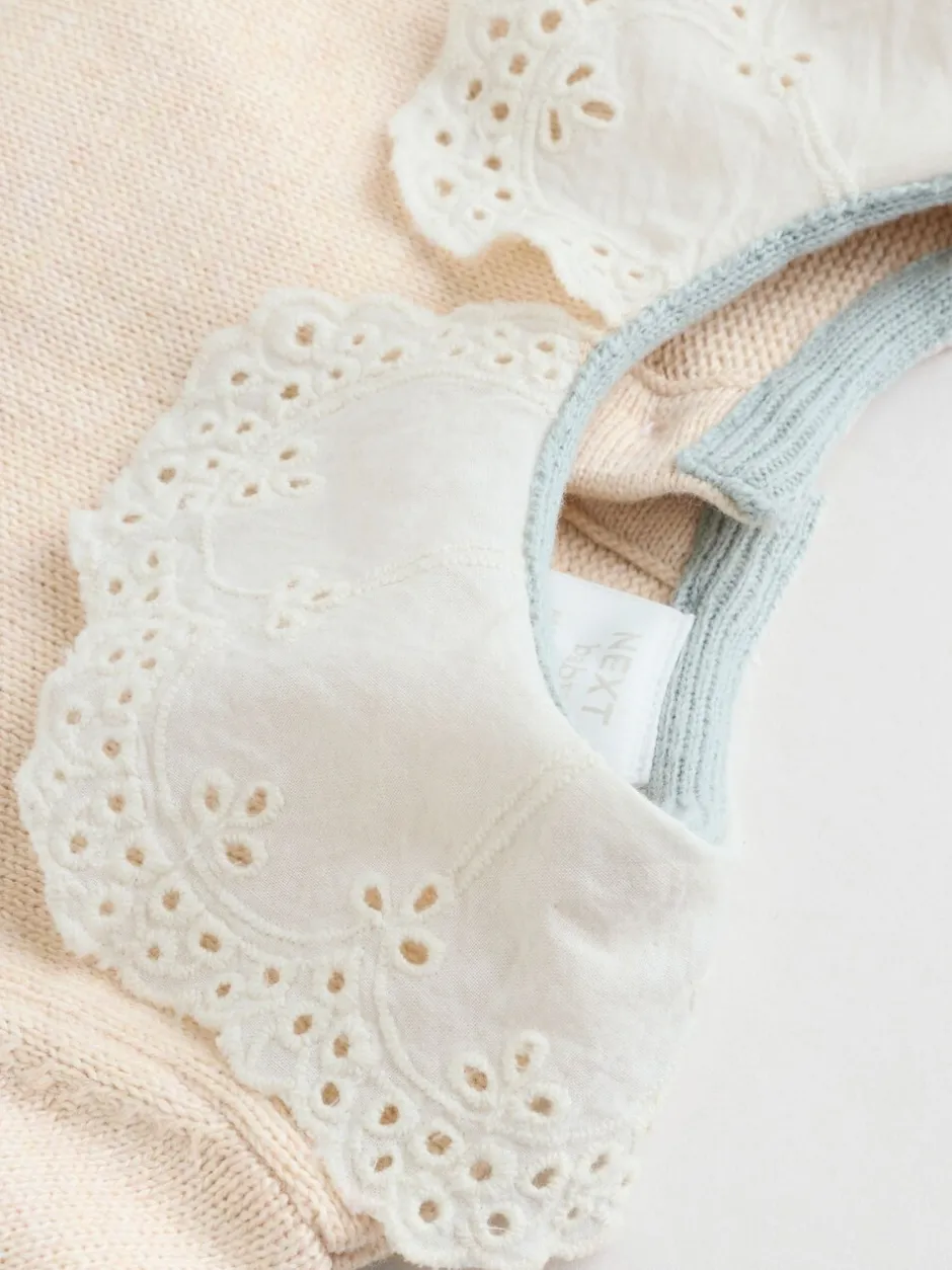 Sets En Combisets|Truien En Breisels*Next Neutrale Eend/Saliegroen met fijne print - 2 -delige babyset met gebreide trui en legging (0mnd-3jr)