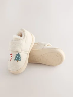 Pantoffels|Next - Warm gevoerde pantoffels met kuipzool Neutrale kerst