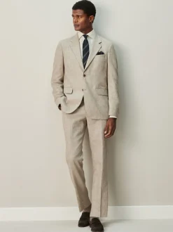 Shirts|Next Neutral/Navy Stripe - Normale Pasvorm - Set van overhemd met stropdas