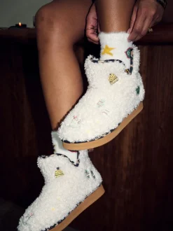 Pantoffels*Never Fully Dressed Embroidery Slipper Boots