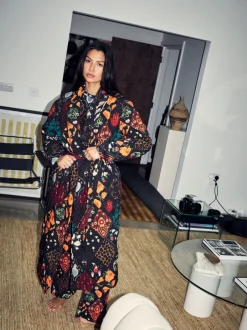Badjassen*Never Fully Dressed Quilted Robe with Faux Fur Lining