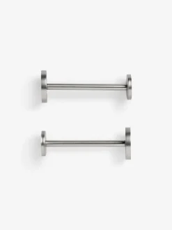 Gordijnroedes En -Accessoires|Next - Set van 2 gordijnhouders met studs Geborsteld zilver