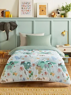 Dekbedden En Kussens*Night Lark Junior Overtrekloos Dekbed Set 4,5 Tog Animal Atlas