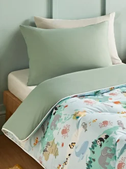 Dekbedden En Kussens*Night Lark Junior Overtrekloos Dekbed Set 4,5 Tog Animal Atlas