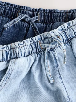 Shorts En Rokken|Next Normaal blauw - 100% katoenen denim shorts verpakking van 2 (3 - 16 jr)