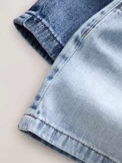 Shorts En Rokken|Next Normaal blauw - 100% katoenen denim shorts verpakking van 2 (3 - 16 jr)