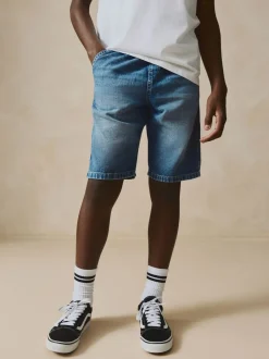 Shorts|Next - Bermuda denim shorts met elastische taille (3 - 16 jr) Normaal blauw