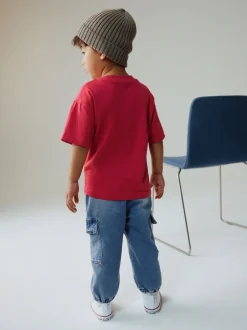Jeans En Joggingbroeken|Jeans|Next - Comfortabele wijde cargojeans met stretch (3mnd-7jr) Normaal blauw