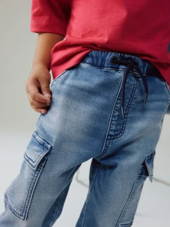 Jeans En Joggingbroeken|Jeans|Next - Comfortabele wijde cargojeans met stretch (3mnd-7jr) Normaal blauw