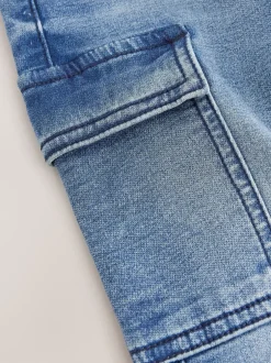 Jeans En Joggingbroeken|Jeans|Next - Comfortabele wijde cargojeans met stretch (3mnd-7jr) Normaal blauw