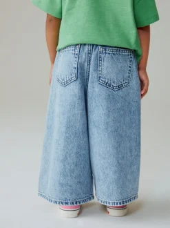 Jeans En Joggingbroeken|Jeans*Next Normaal blauw - Crochet Embellished Wide leg Jeans (3mths-7yrs)