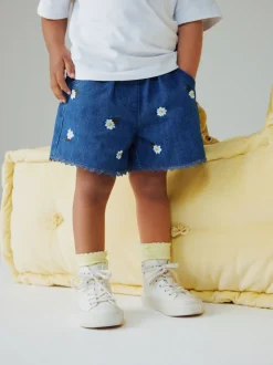 Shorts*Next Normaal blauw - Daisy Embroidered Denim Shorts (3mths-7yrs)