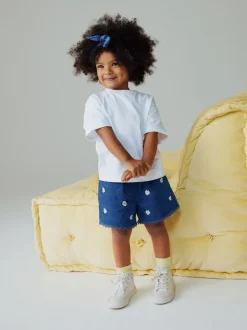 Shorts*Next Normaal blauw - Daisy Embroidered Denim Shorts (3mths-7yrs)