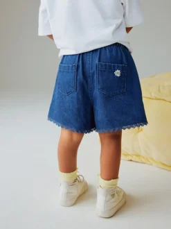 Shorts*Next Normaal blauw - Daisy Embroidered Denim Shorts (3mths-7yrs)