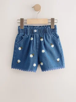 Shorts*Next Normaal blauw - Daisy Embroidered Denim Shorts (3mths-7yrs)