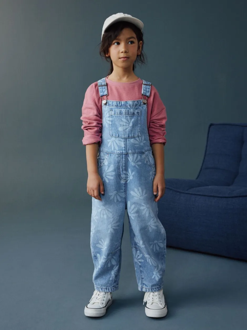 Tuinbroeken|Jumpsuits En Playsuits*Next Normaal blauw - Daisy Printed Dungaree (3-16yrs)