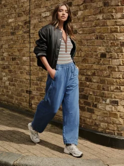 Jeans|Next - Denim Jersey Broeken met Barrel jeans Normaal blauw