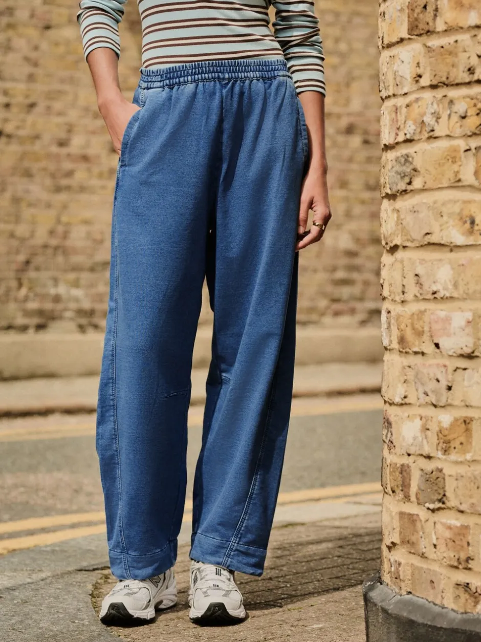 Jeans|Next - Denim Jersey Broeken met Barrel jeans Normaal blauw