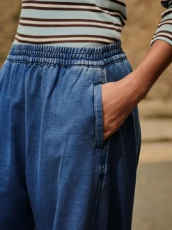 Jeans|Next - Denim Jersey Broeken met Barrel jeans Normaal blauw