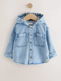 Shirts*Next - Denim overhemd met capuchon (3mnd -7jr) Normaal blauw