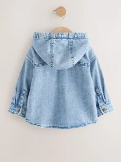 Shirts*Next - Denim overhemd met capuchon (3mnd -7jr) Normaal blauw