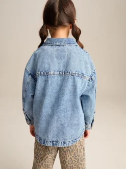 Jassen En Jacks|Next Normaal blauw - Denim shacket (3-16 jr)