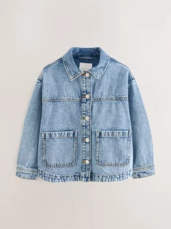Jassen En Jacks|Next Normaal blauw - Denim shacket (3-16 jr)