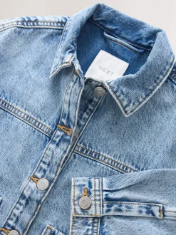 Jassen En Jacks|Next Normaal blauw - Denim shacket (3-16 jr)