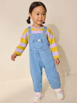 Rompertjes En Tuinbroeken|Jumpsuits En Playsuits*Next - Denim tuinbroek (3mnd -7jr) Normaal blauw