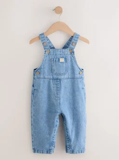 Rompertjes En Tuinbroeken|Jumpsuits En Playsuits*Next - Denim tuinbroek (3mnd -7jr) Normaal blauw