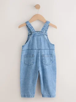 Rompertjes En Tuinbroeken|Jumpsuits En Playsuits*Next - Denim tuinbroek (3mnd -7jr) Normaal blauw