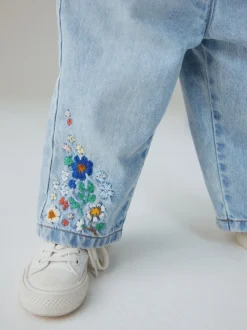 Jeans En Joggingbroeken|Jeans*Next Normaal blauw - Floral Embroidered Jeans (3mths-7yrs)