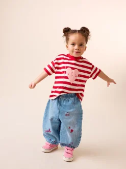 Jeans En Joggingbroeken|Jeans*Next Normaal blauw - Galentines Embroidered Jeans (3mths-7yrs)