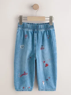 Jeans En Joggingbroeken|Jeans*Next Normaal blauw - Galentines Embroidered Jeans (3mths-7yrs)