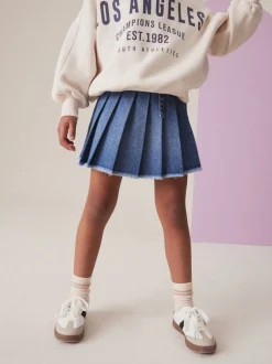 Shorts En Rokken|Next - Geplooide denim rok (3-16jr) Normaal blauw